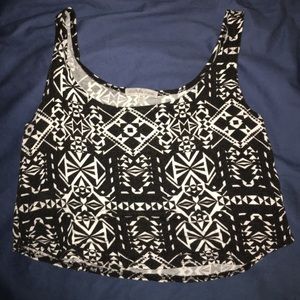 BLACK AND WHITE CHARLOTTE RUSSE CROP TANK FOR SALE