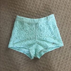 High waisted Blue lace shorts