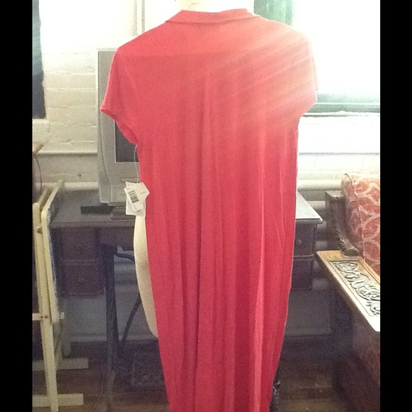 LizSport dress, L, crepe jersey button front coral - Picture 3 of 3