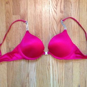Red Victoria's Secret Bra with rhinestones