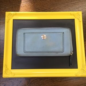 Coach light blue wallet.