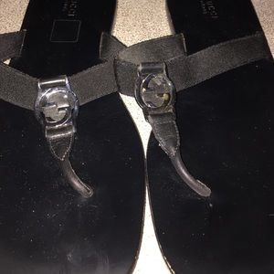 Gucci sandals metal emblem