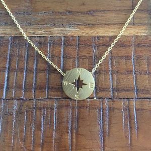 Gold compass necklace