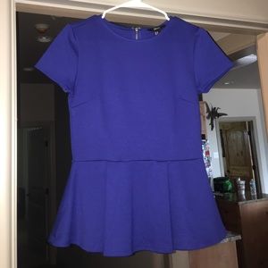 Forever 21 Blue Peplum Blouse