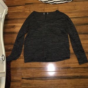 grey and black sweater