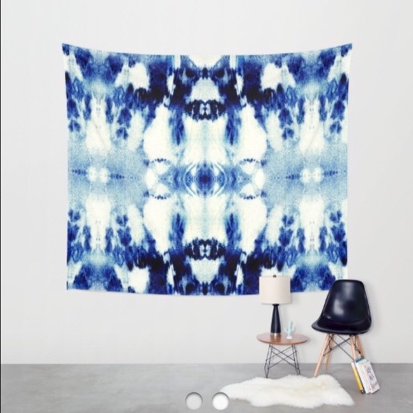Tie dye blues wall tapestry