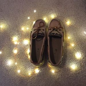 cheetah print gently used sperrys