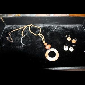 Shell necklace and earrings