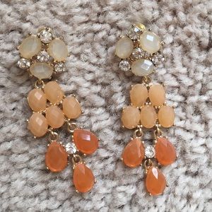 Gorgeous orange and coral chandelier earrings