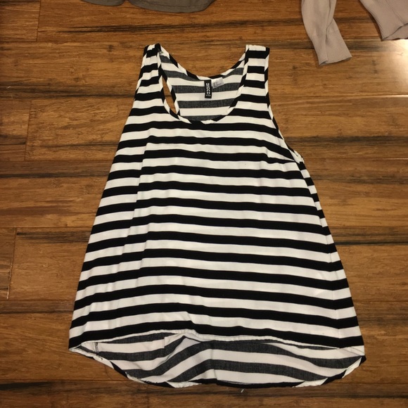 black and white striped tank