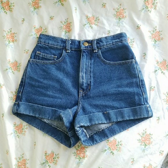American Apparel High Waist Cuff Shorts