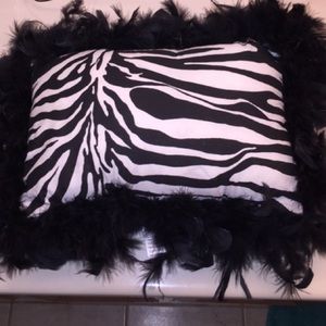 Zebra print decorative pillow