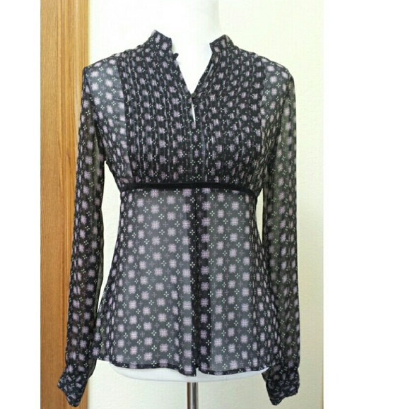 Apt. 9 Tops - Apt. 9 sheer black and purple blouse
