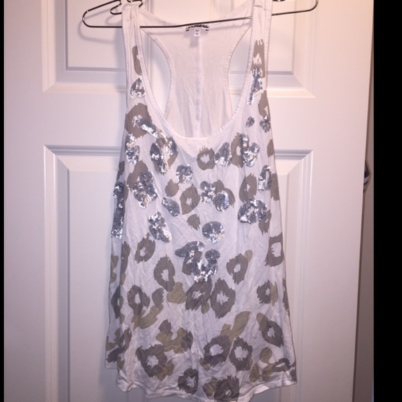 Express tank w/sequin leopard pattern