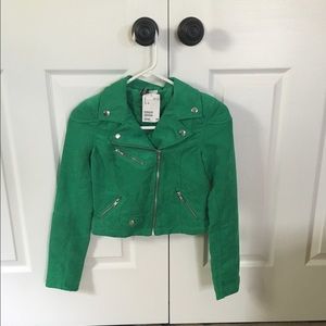 H&M cropped moto jacket