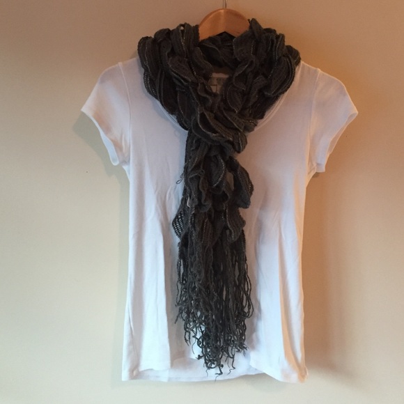 Gray/Silver Crochet Scarf