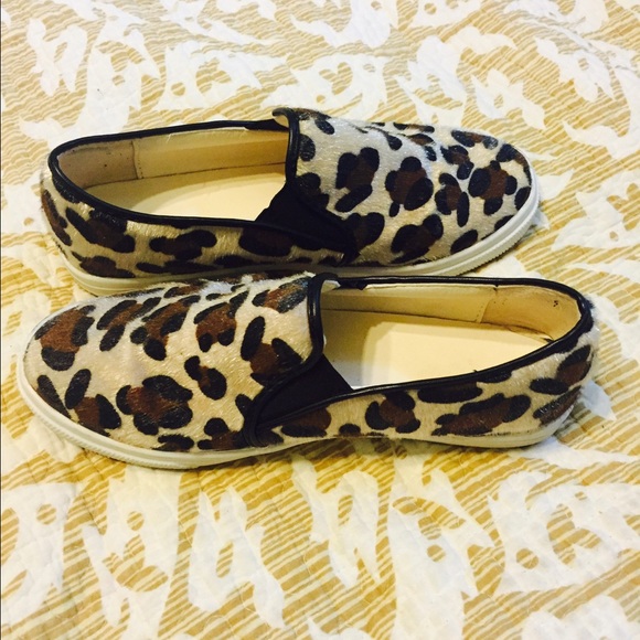 Leopard print slip ons