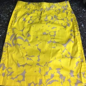 J. Crew yellow and gray skirt