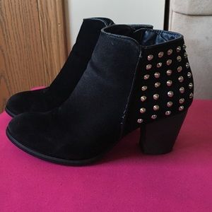Black Spiked Ankle Booties