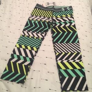 Under armor geo-striped four color Capri leggings
