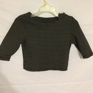 Black patterned crop top
