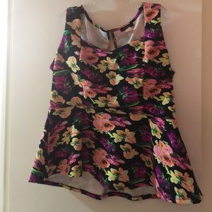Peplum floral tank