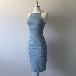 Blue Noise Backless Dress