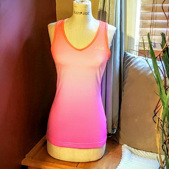 Fila Pink and Orange Workout Tank Top