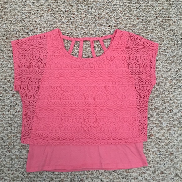 Coral lace top with Cami