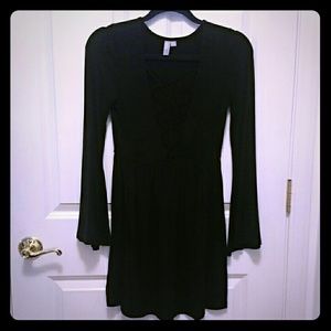 Asos lace up dress with bell sleeves