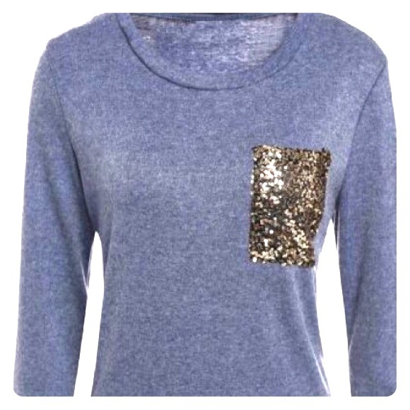 Gold sequence pocket long sleeve shirt.✨ - Picture 1 of 2