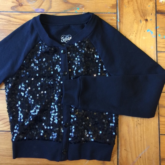 ✨Host Pick✨ JUSTICE Black Sequin Bomber Jacket