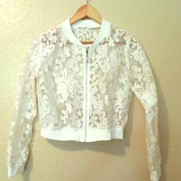Sheer White Cropped Jacket