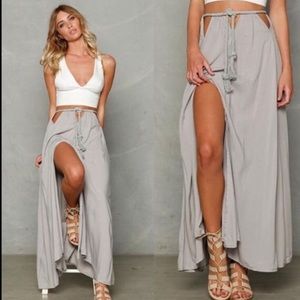 Maxi skirt with openings