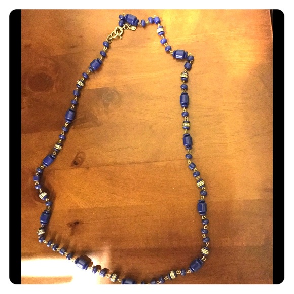 JCrew blue and gold necklace