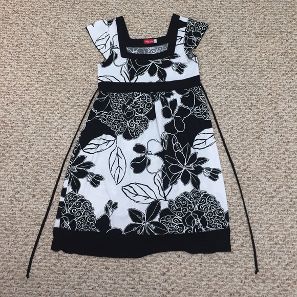 Black and white floral dress