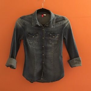 H&M fitted denim shirt