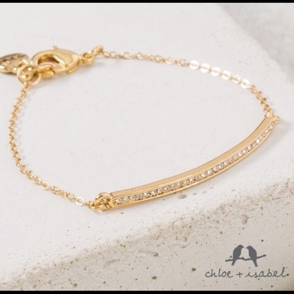 Chloe + Isabel Jewelry - Gold-Plated Pavé Curved Bar Bracelet
