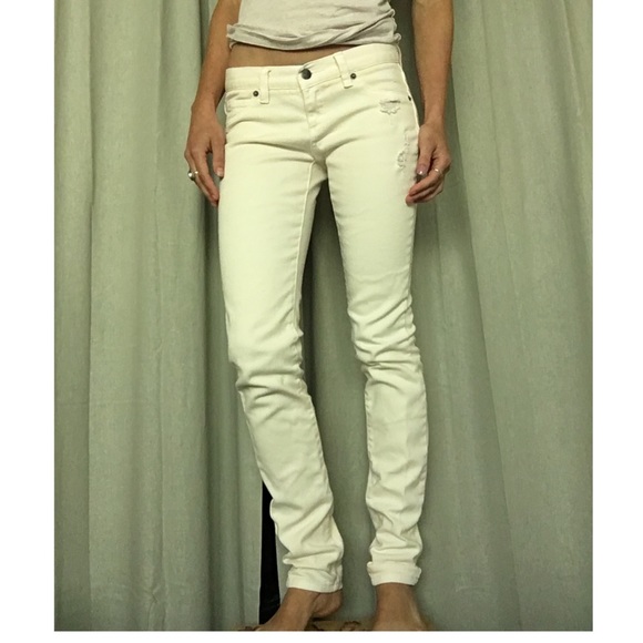 RVCA Distressed White Jeans