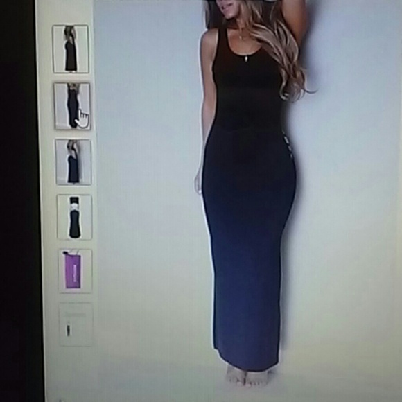 NEW black sexy cut out dress maxi sleeveless - Picture 2 of 5