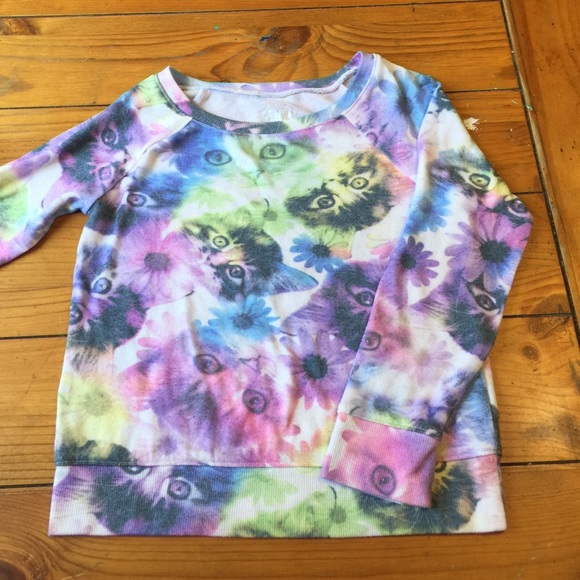 Colorful Cat Justice Ringer 3/4 Sleeve Tee