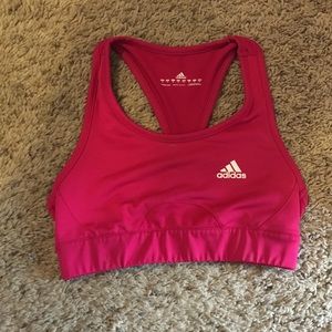 Raspberry adidas sports bra