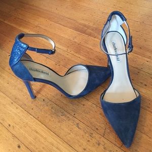 Charles David suede/croc d'orsay pump size 7