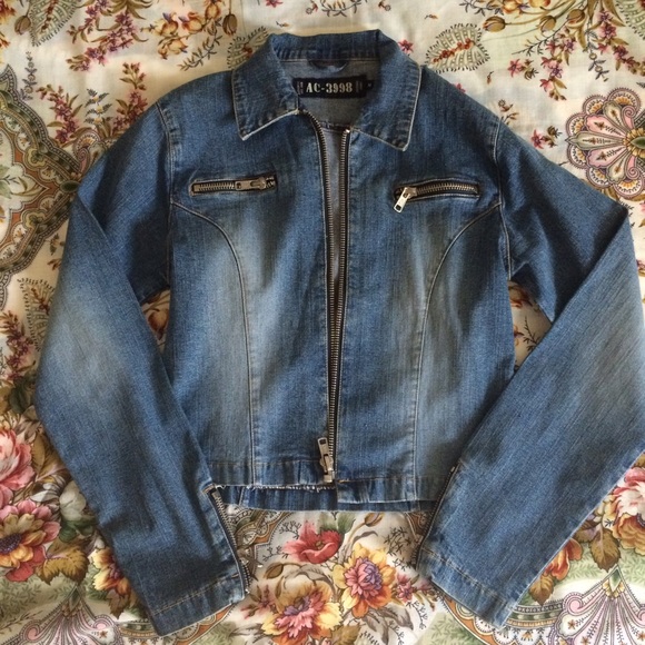 Denim jacket, motorcycle jacket style