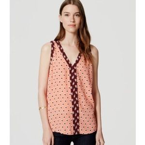 LOFT Mixed Berry V-Neck Shell
