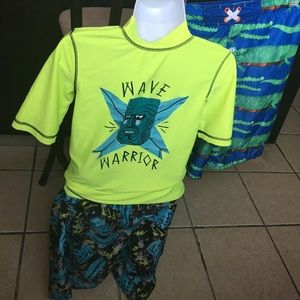 Boys Swim shirts & 2 shorts