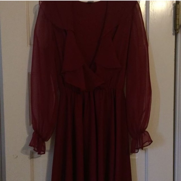 Red 70s Party Dress