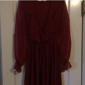 Red 70s Party Dress