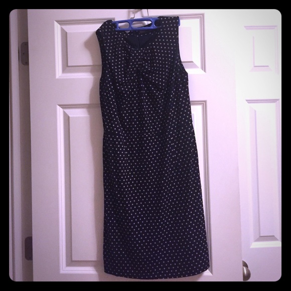 Cortefiel navy and gold dot dress - Picture 1 of 3