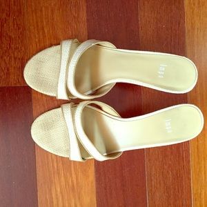 Cream slip-on sandals